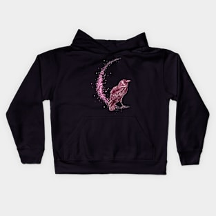 Pink Raven -  Spirit Animal moon magic Kids Hoodie